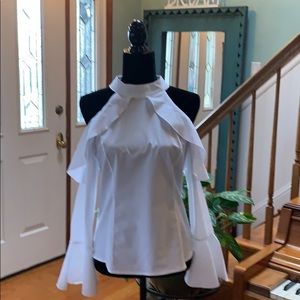 White Cold Shoulder Blouse